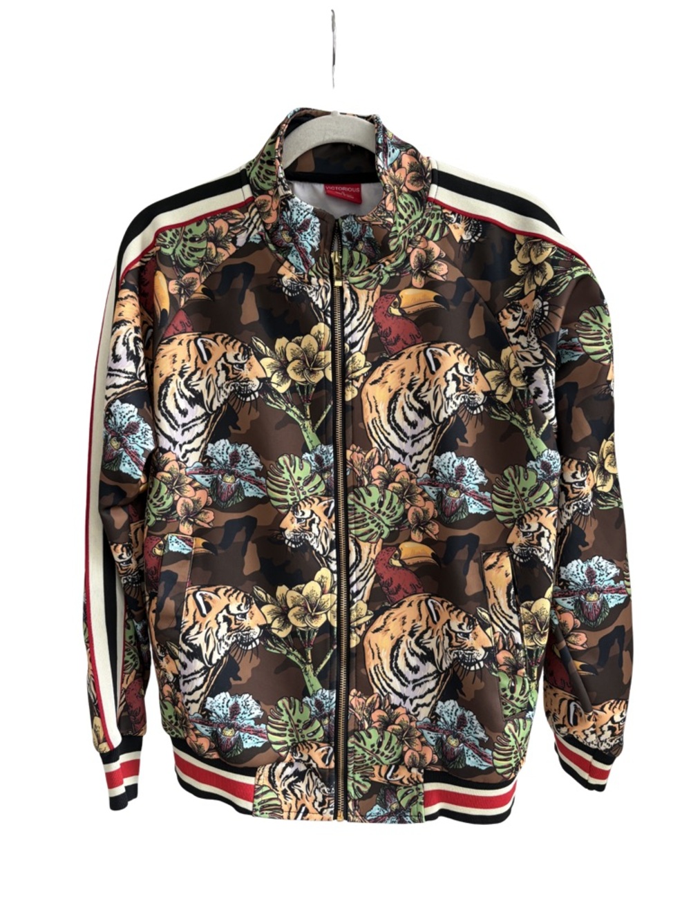 Victorious Men’s or Women’s Tiger & Toucan Brown Track Jacket Small